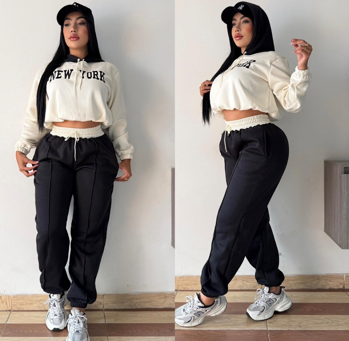 Conjunto deportivo cómodo y moderno para mujer (set de dos piezas)